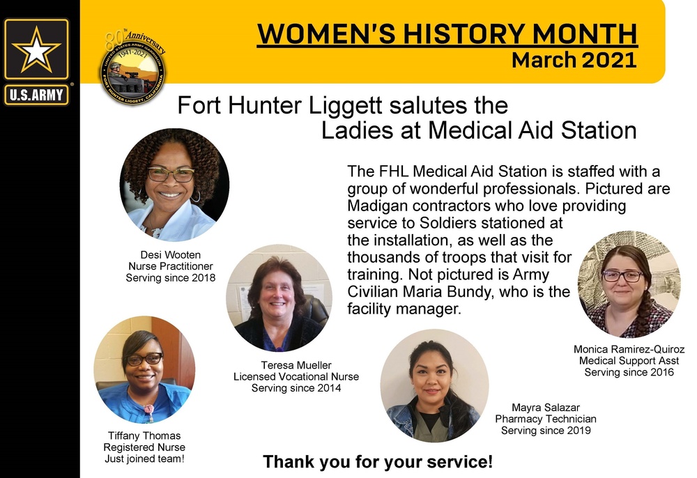 Fort Hunter Liggett Women’s History Month Spotlights