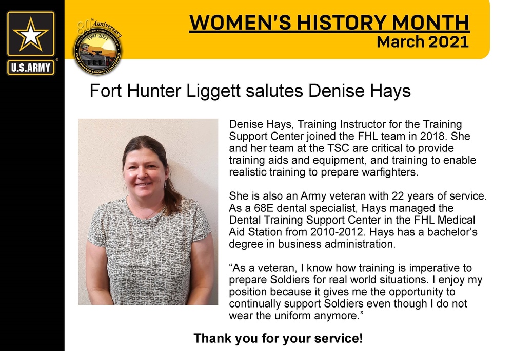 Fort Hunter Liggett Women’s History Month Spotlights