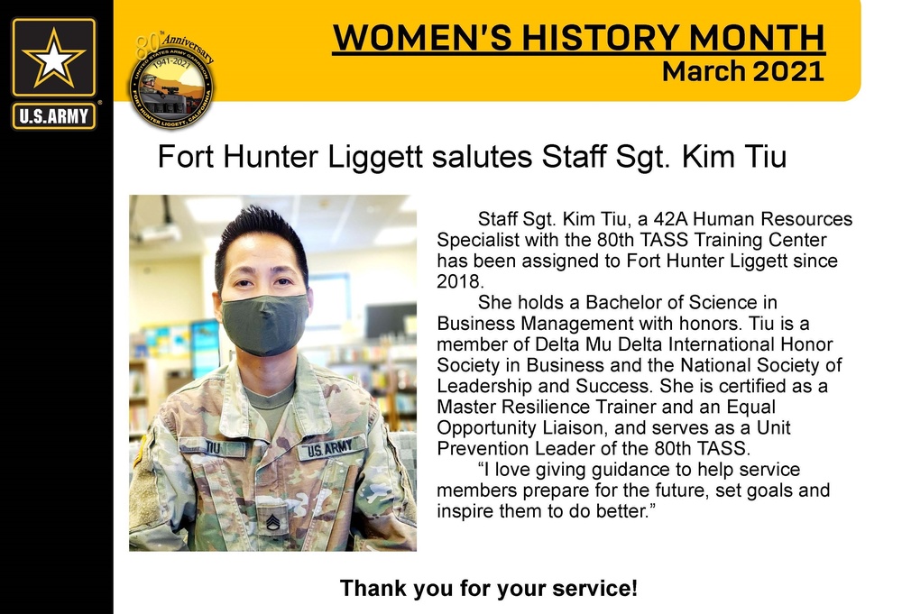 Fort Hunter Liggett Women’s History Month Spotlights