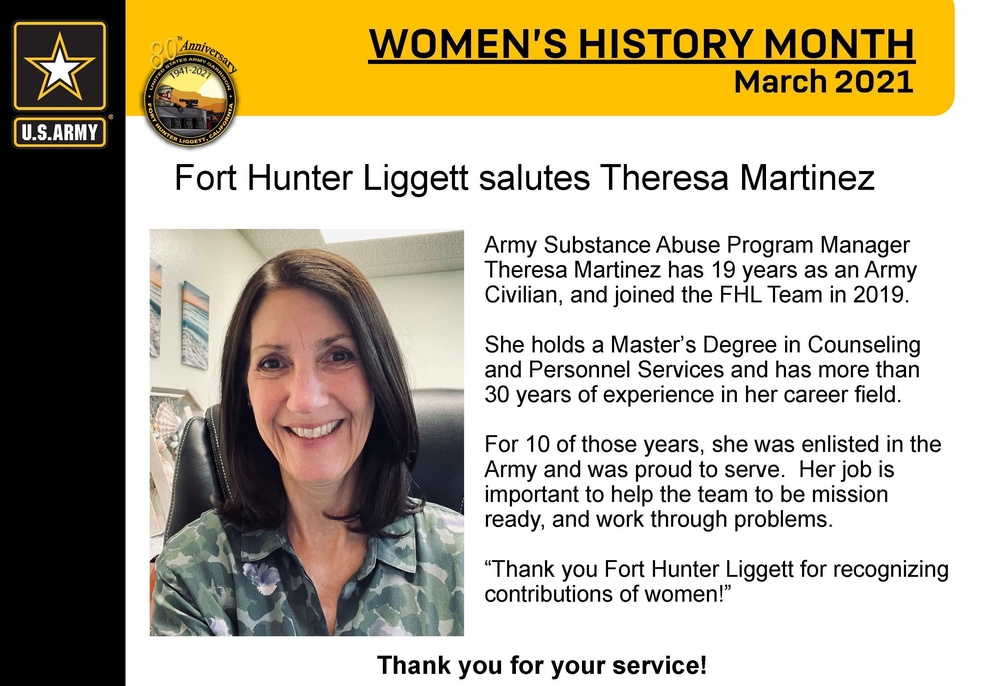 Fort Hunter Liggett Women’s History Month Spotlights