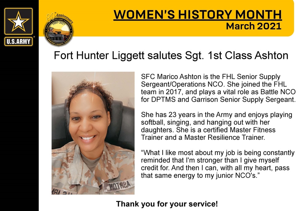 Fort Hunter Liggett Women’s History Month Spotlights