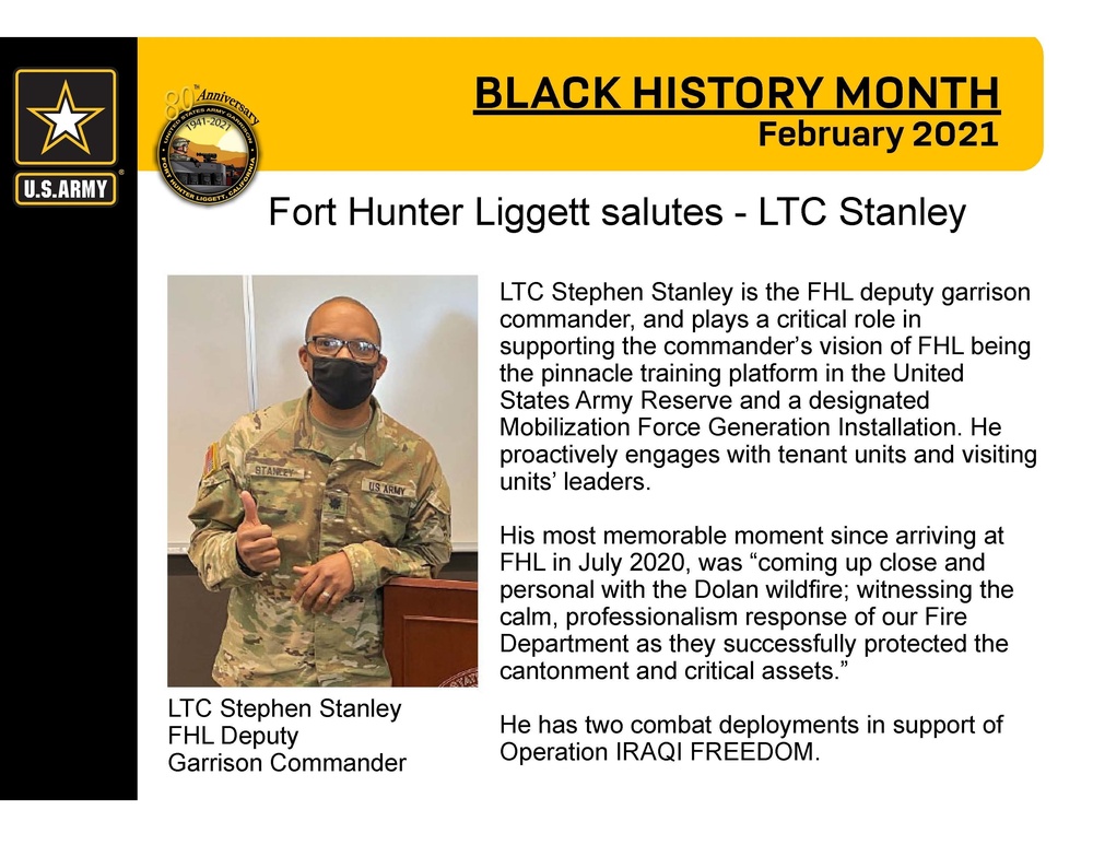 Fort Hunter Liggett Black History Month Spotlights