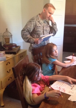 Wilson teaches children during lunch break