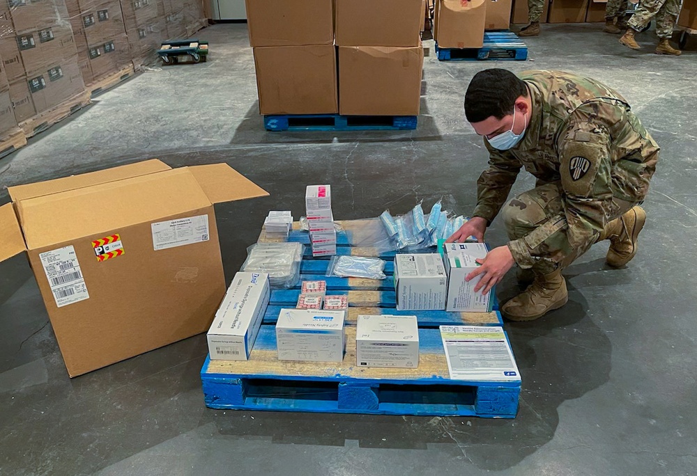 Javits Center Warehouse Team prepare shipments for Vaccination Sites around New York