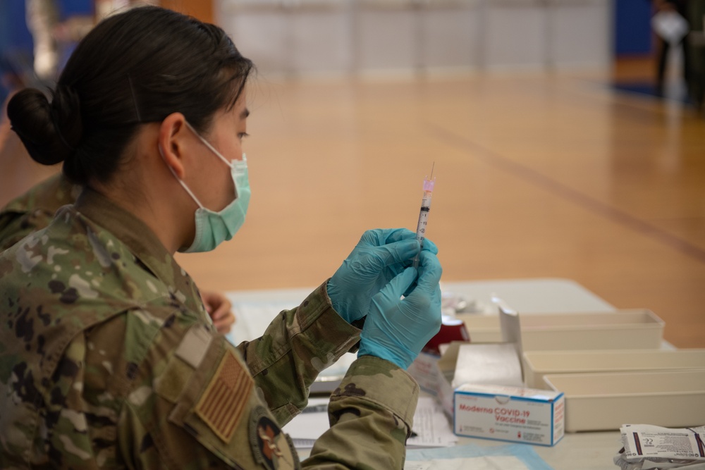 Kadena Airmen receive second Moderna COVID-19 vaccine