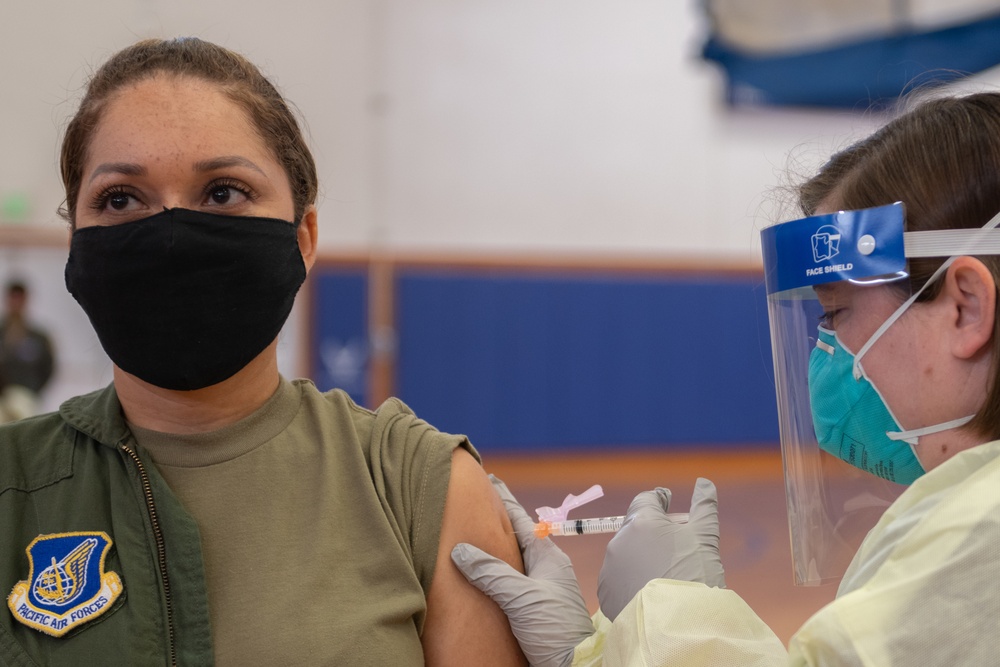 Kadena Airmen receive second Moderna COVID-19 vaccine