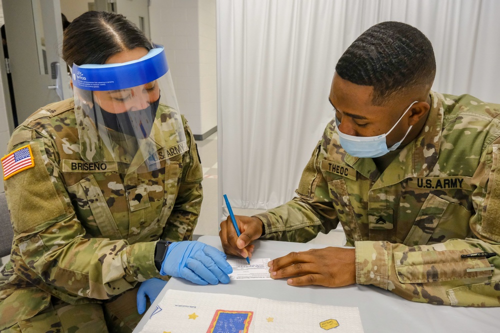 U.S. Army Soldiers from the 627th and 531st Hospital Centers support COVID-19 vaccination efforts in Trenton, NJ