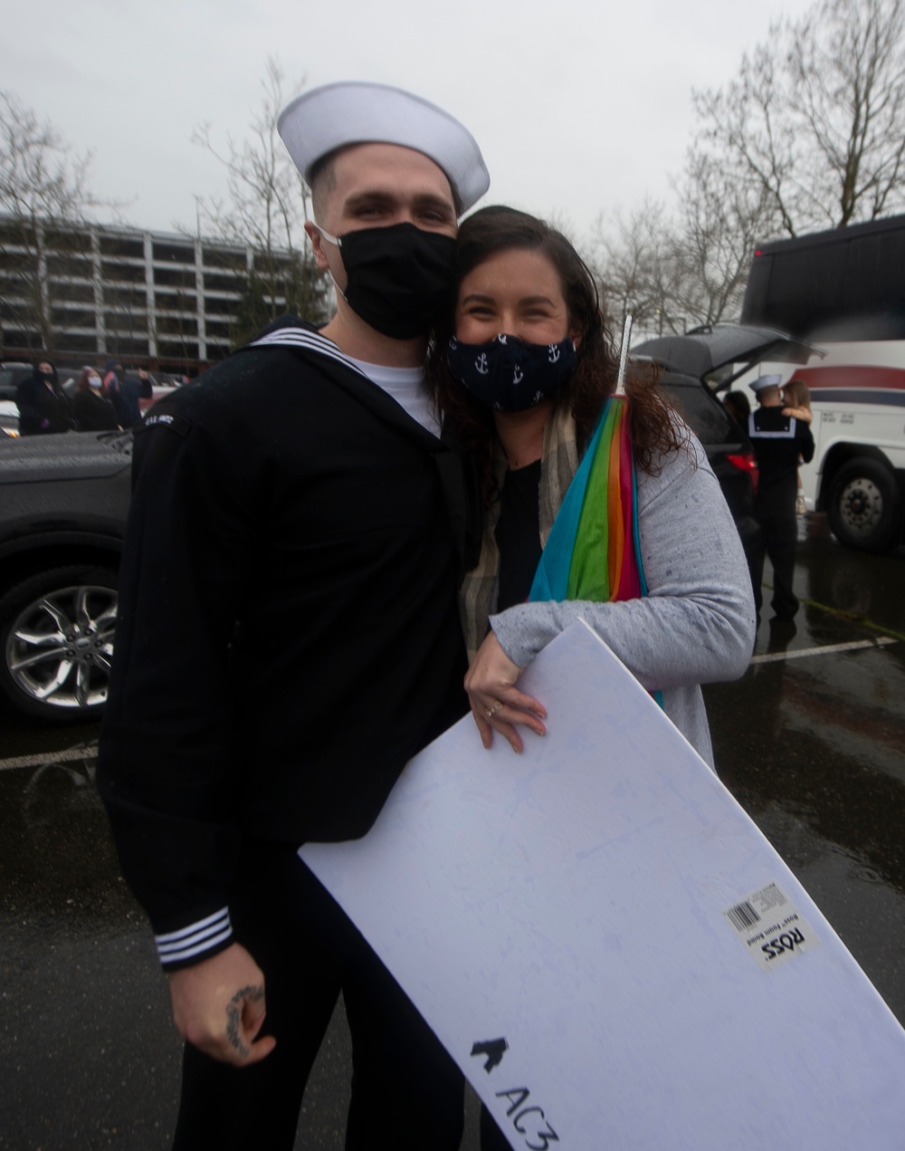 USS Nimitz Sailors Return From Deployment