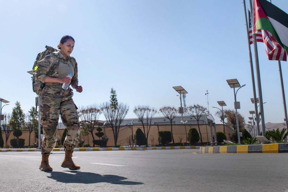 Soldier Gets the Norwegian Foot March Badge