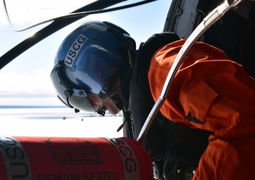 Air Station Traverse City conducts ice rescue hoist training near Houghton, Mich.