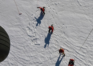 Air Station Traverse City conducts ice rescue hoist training near Houghton, Mich.