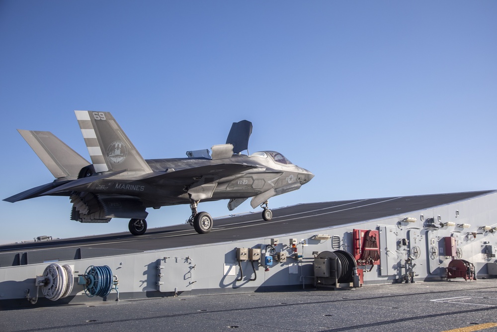 F-35 performs a ski-jump off Italian Aircraft carrier