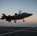 F-35 performs a vertical landing on aboard Italian aircraft carrier