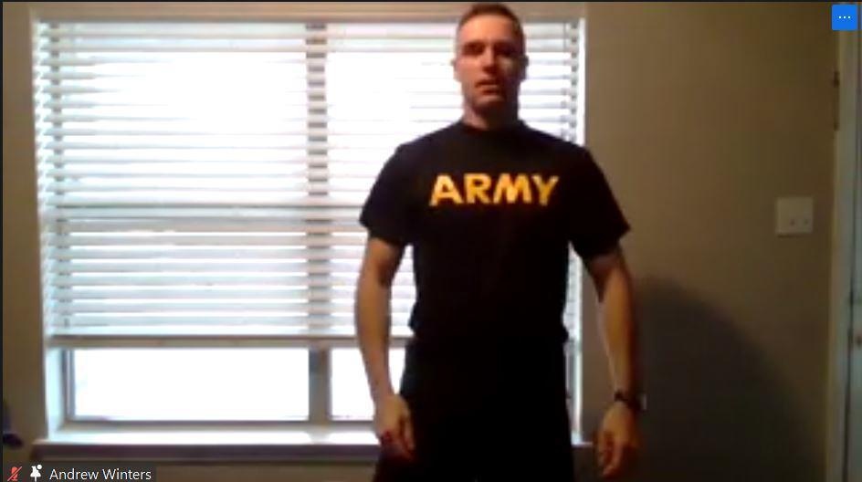 SFC Winters joins virtual physical training session with Detroit Pistons