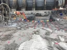 Blasting excavation at Chickamauga Lock