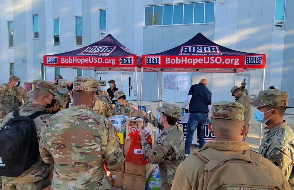 USO visits troops at Cal State LA vaccine site