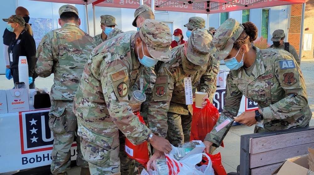 USO visits troops at Cal State LA vaccine site