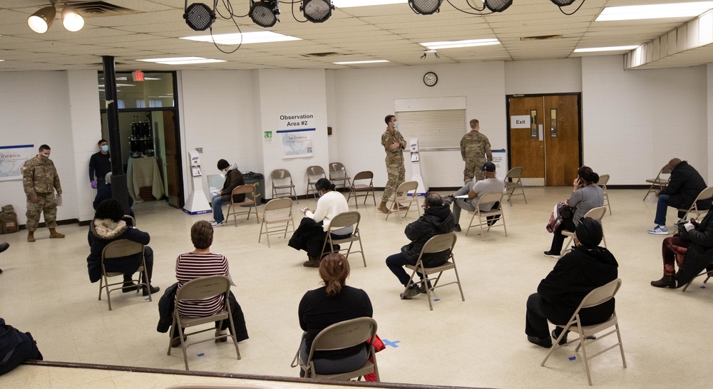Service members support the Calvary Baptist Church COVID-19 Community Vaccination Center