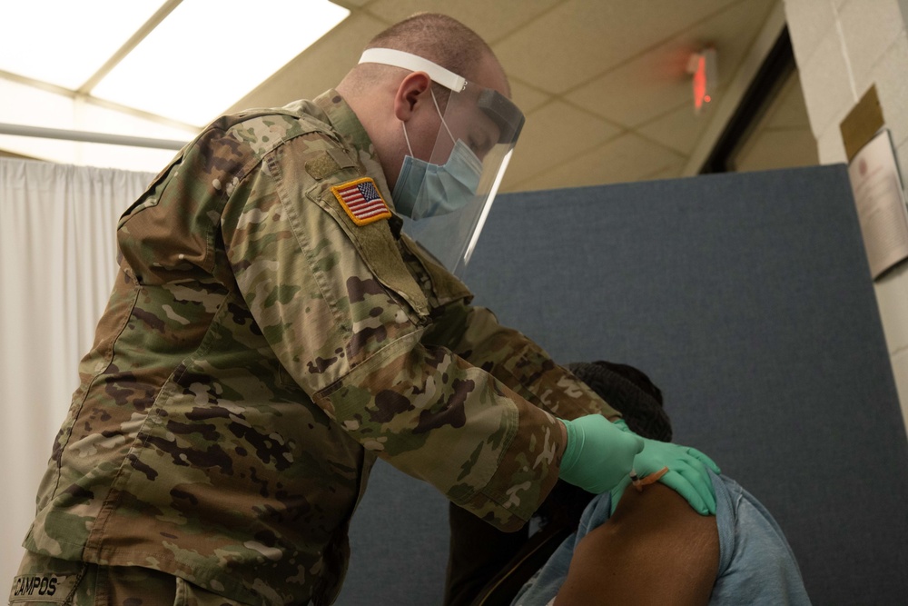 Service members support the Calvary Baptist Church COVID-19 Community Vaccination Center