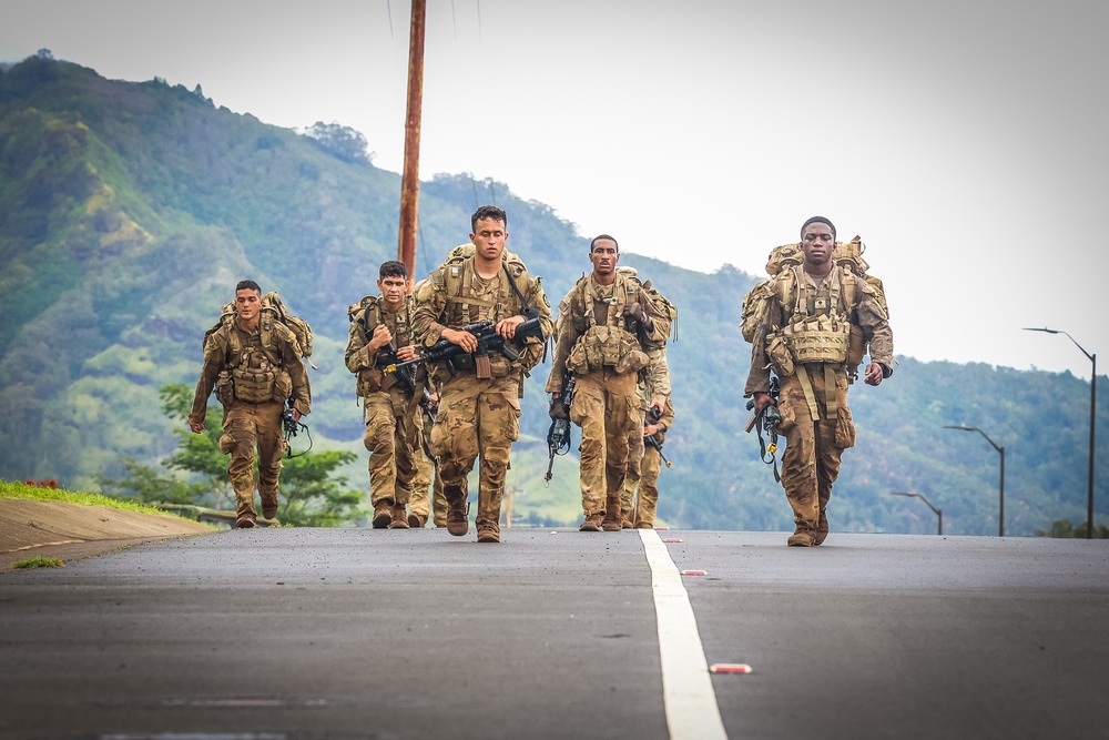 25th ID Divarty Soldiers participate in 12 mile ruck march