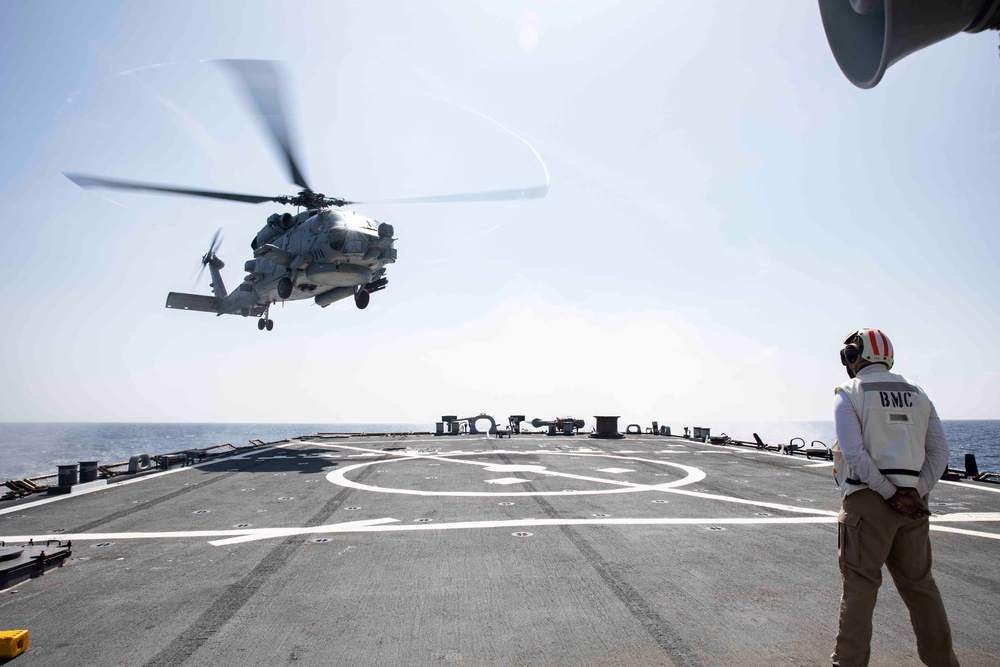 USS Mitscher Participates in Lightning Handshake