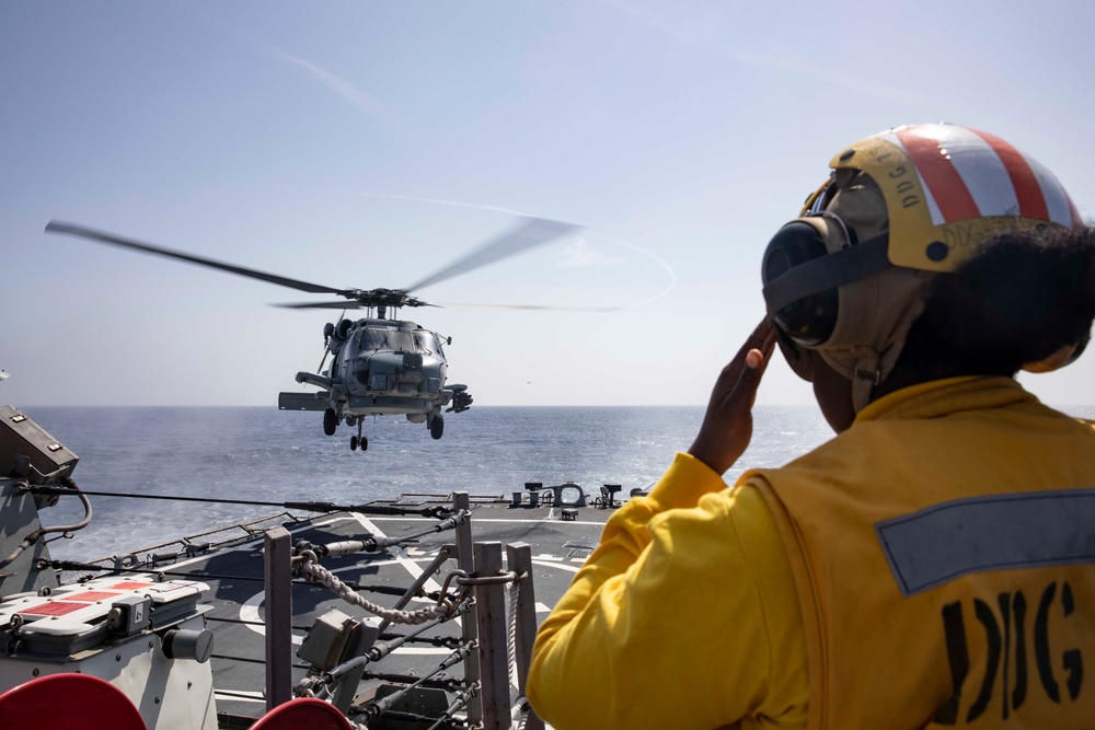 USS Mitscher Participates in Lightning Handshake