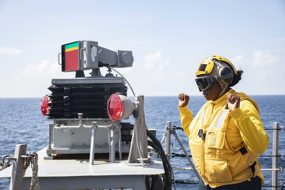 USS Mitscher Participates in Lightning Handshake