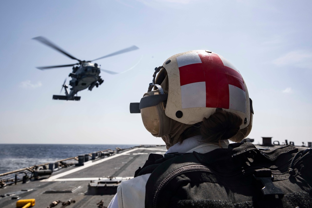 USS Mitscher Participates in Lightning Handshake