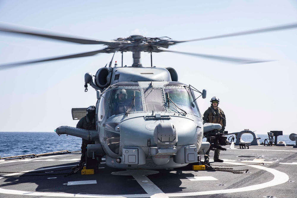 USS Mitscher Participates in Lightning Handshake