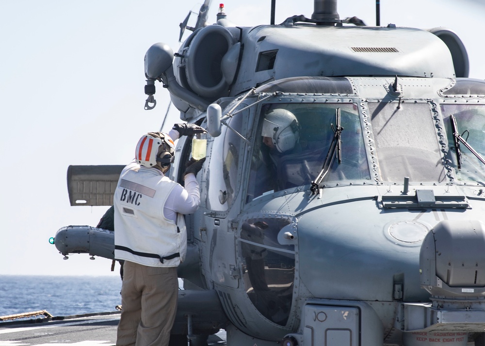 USS Mitscher Participates in Lightning Handshake