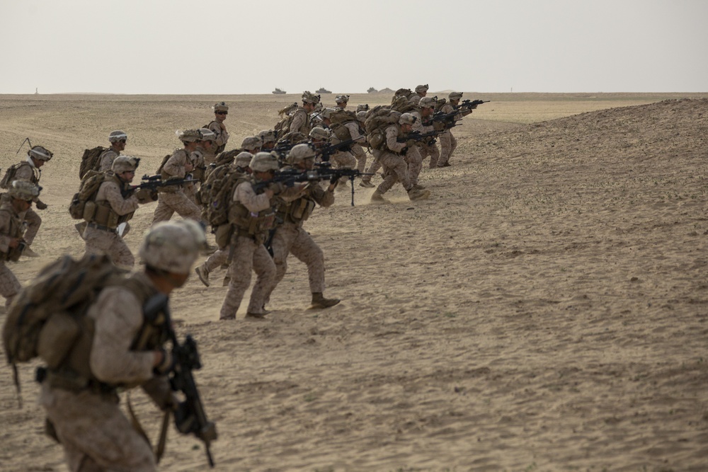 15th MEU Marines conduct company attack rehearsal in Kuwait