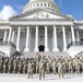 New Jersey National Guard soldiers take photo in front of Capitol steps