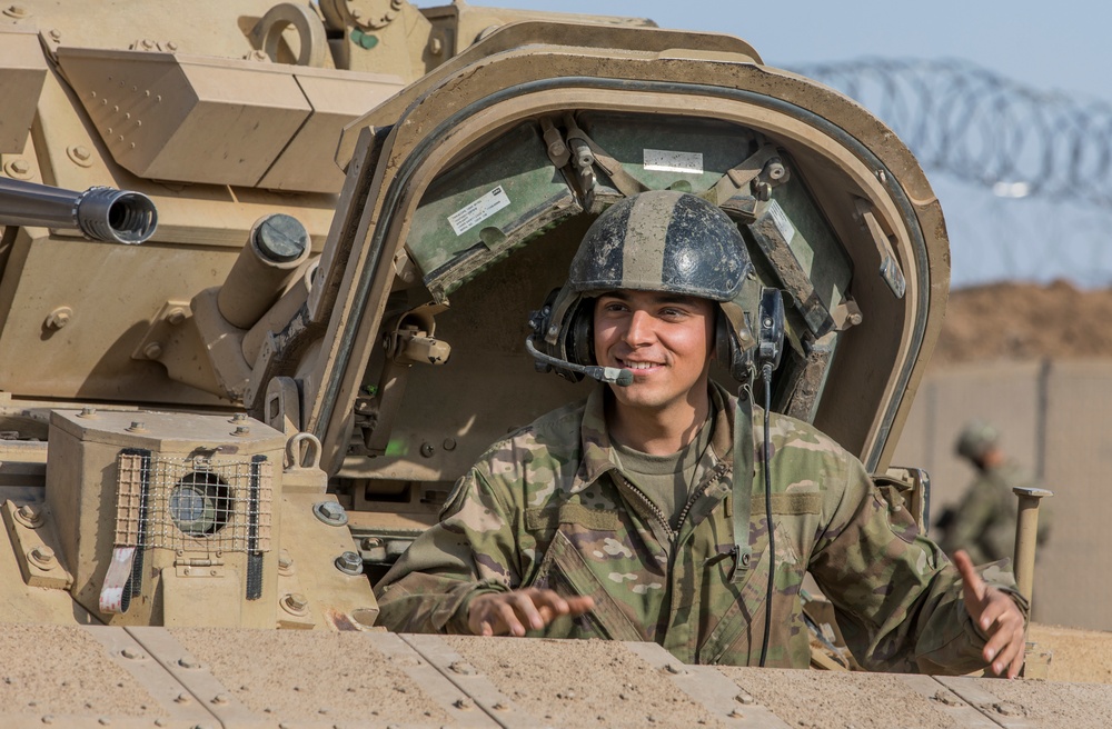 U.S. Army Bradleys Conduct Area Security in Syria