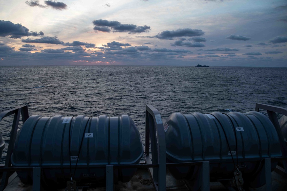 Arlington conducts an underway replenishment