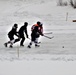 Pond hockey tourney action at Fort McCoy