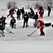 Pond hockey tourney action at Fort McCoy