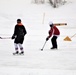 Pond hockey tourney action at Fort McCoy