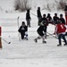 Pond hockey tourney action at Fort McCoy