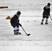 Pond hockey tourney action at Fort McCoy