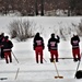 Pond hockey tourney action at Fort McCoy