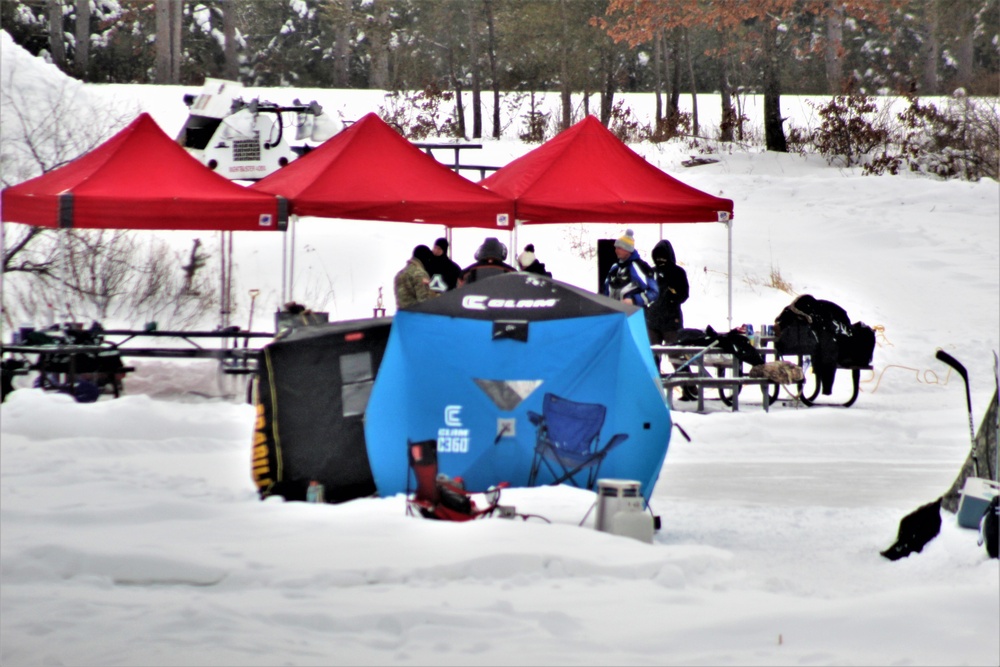 Pond hockey tourney action at Fort McCoy