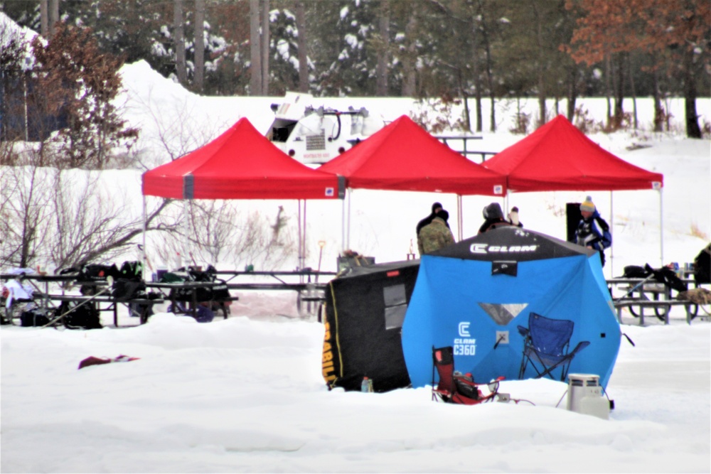 Pond hockey tourney action at Fort McCoy