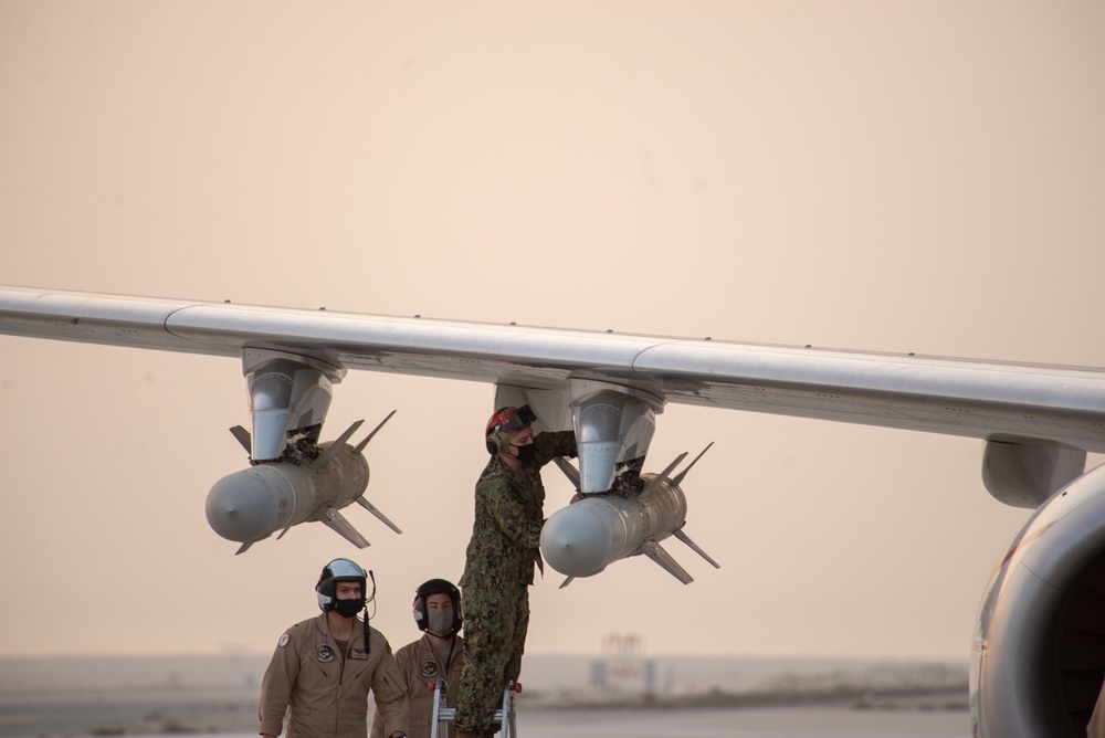 VP-8 Sailors Load Harpoon on P-8A