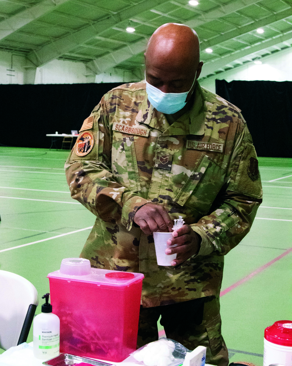 The Michigan National Guard delivers COVID-19 vaccine to YMCA