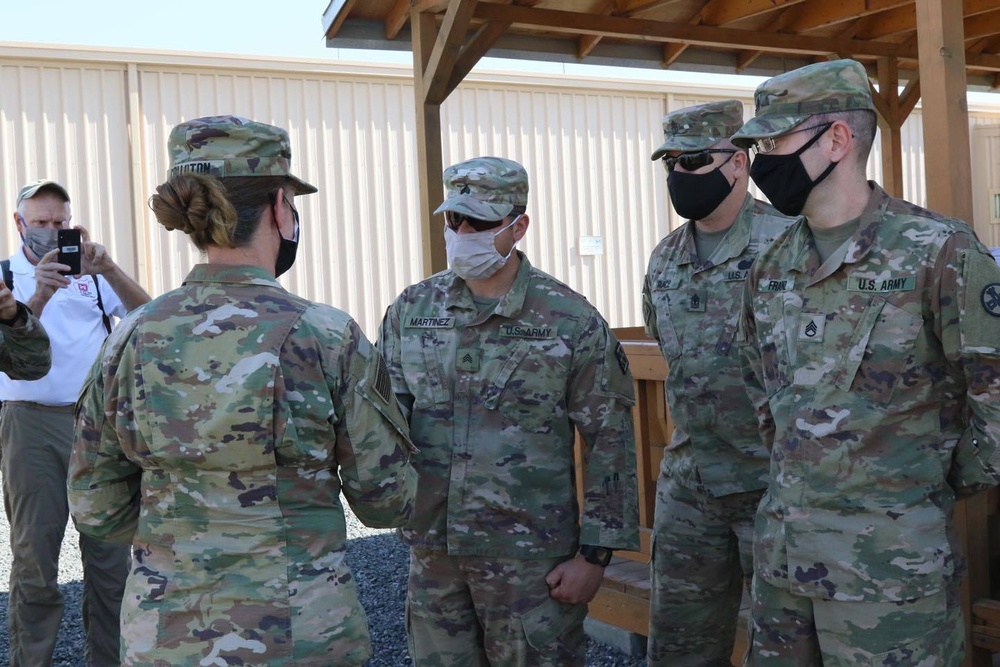 Brigadier General Kimberly Colloton, the U.S. Army Corps of Engineers (USACE) Transatlantic Division Commanding General, pays a visit to Soldiers of the Theater Engineer Brigade (TEB).