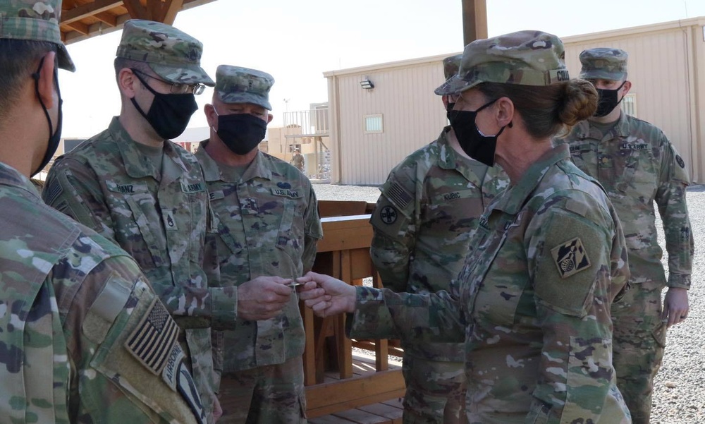 Brigadier General Kimberly Colloton, the U.S. Army Corps of Engineers (USACE) Transatlantic Division Commanding General, pays a visit to Soldiers of the Theater Engineer Brigade (TEB).