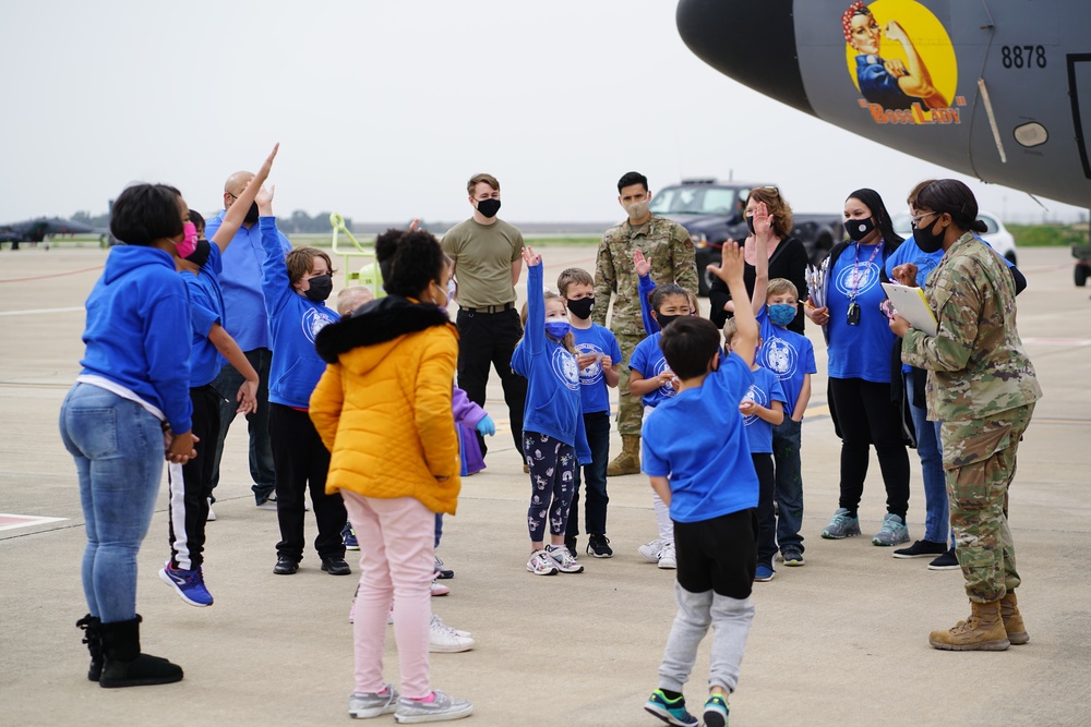 351st EARS hosts students, teachers for KC-135 tour