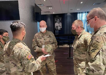 42nd Infantry Division Commanding General, Maj. Gen. Thomas Spencer visit’s Soldiers working at COVID-19 vaccination sites