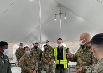 42nd Infantry Division Commanding General, Maj. Gen. Thomas Spencer visit’s Soldiers working at COVID-19 vaccination sites