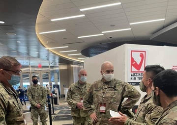 42nd Infantry Division Commanding General, Maj. Gen. Thomas Spencer visit’s Soldiers working at COVID-19 vaccination sites